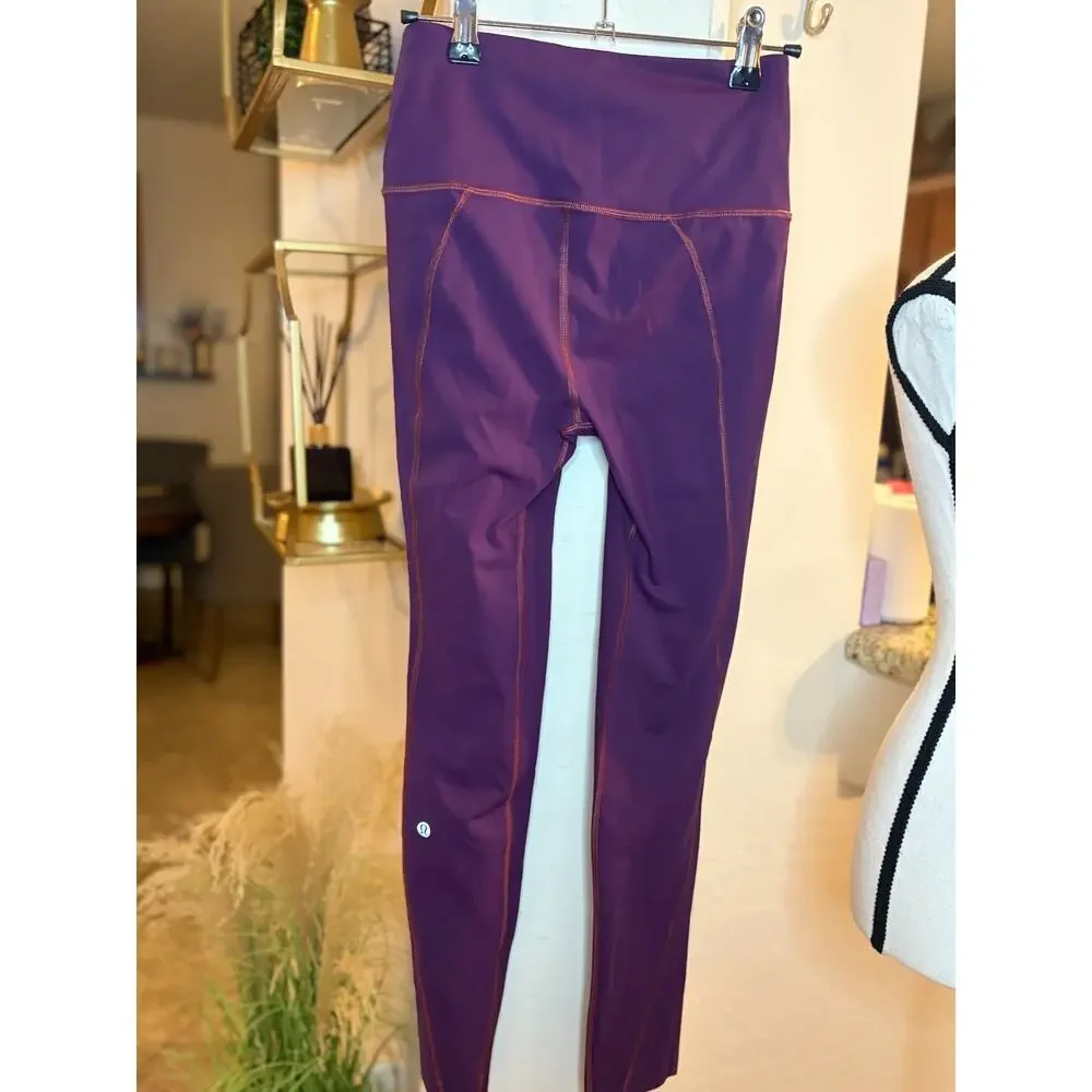 Lululemon Like Nothing 7/8 Tight Darkest Magenta Size 4
